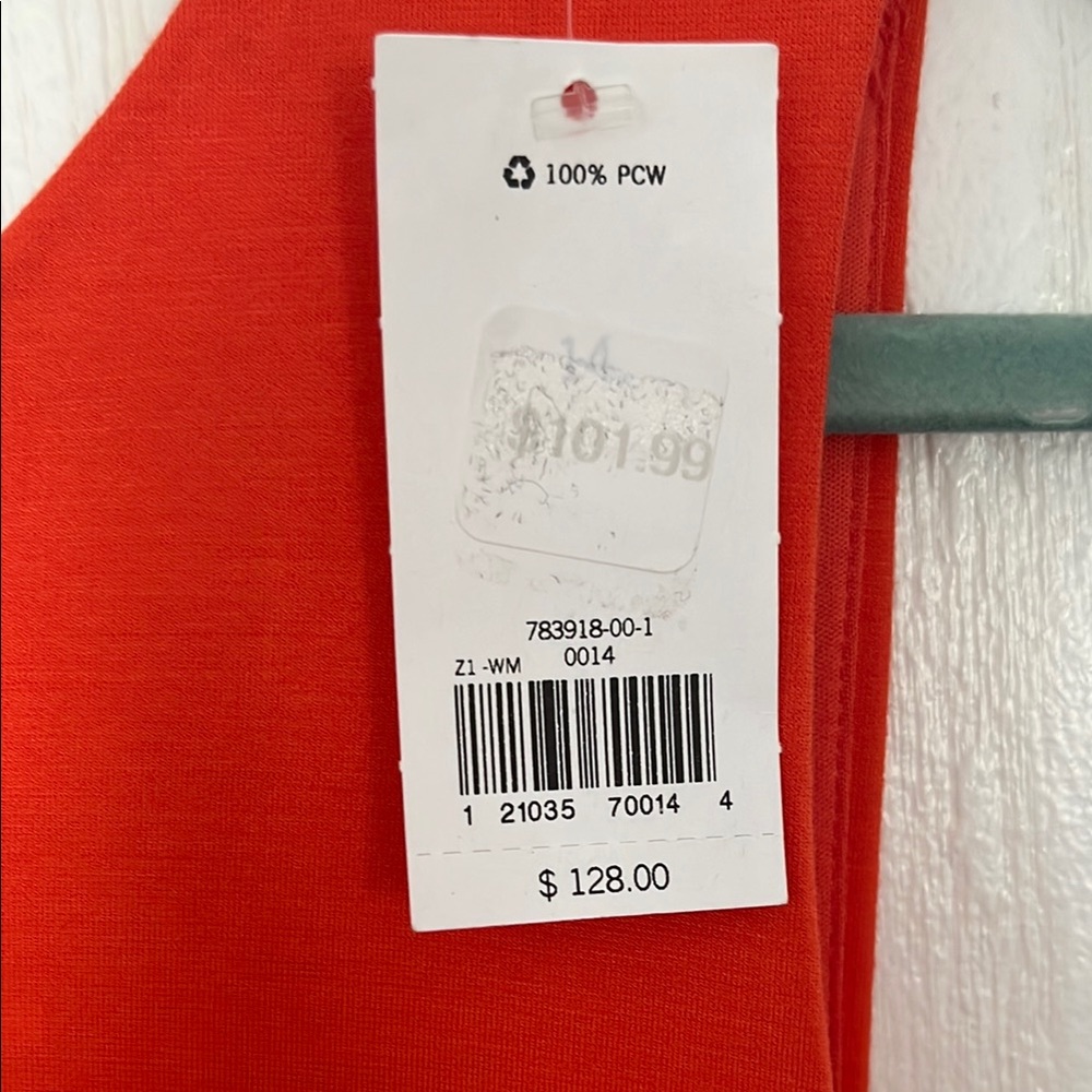 Banana Republic orange  Sleeveless V-Neck Midi Dress size 14 - Picture 4 of 6
